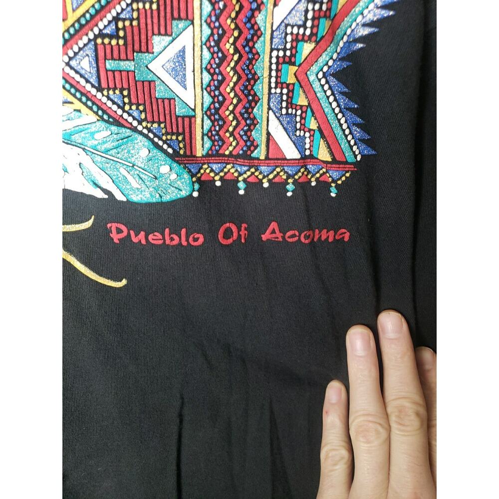 Vintage Montana Shirt Native American Feather Sparkle Western XL LONGSLEEVE - Picture 5 of 9